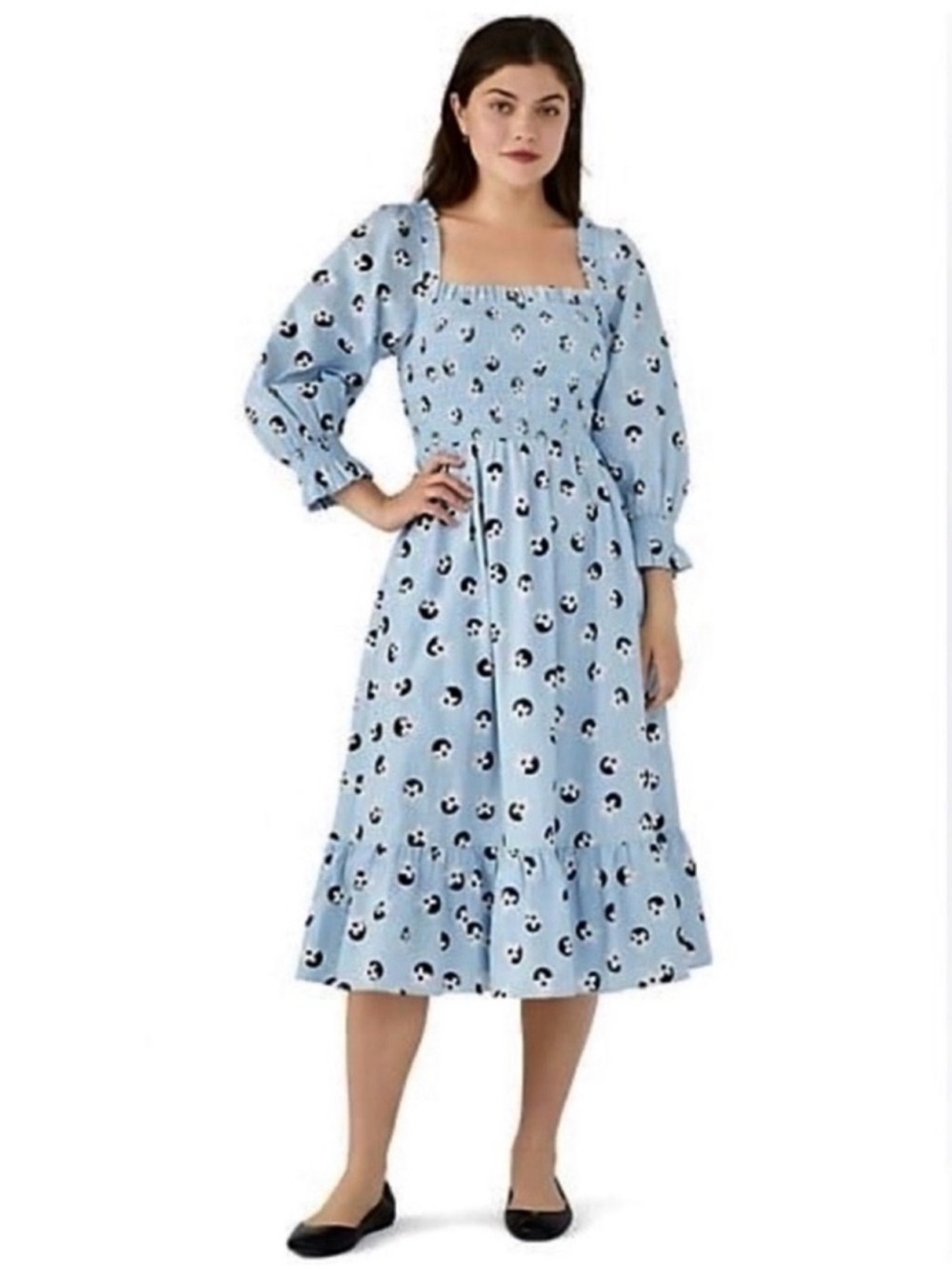 KATE SPADE Women’s floral dot smocked midi dress🦋🦋 - Picture 4 of 9